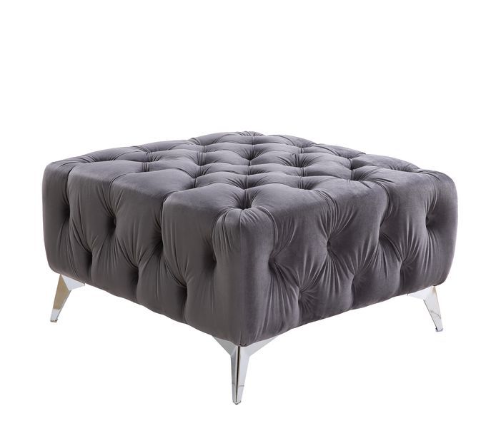 Wugtyx - Otomana - Terciopelo gris oscuro - 18"