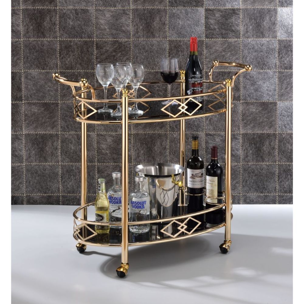 Ottesen - Carrito de servicio - Cristal dorado y negro