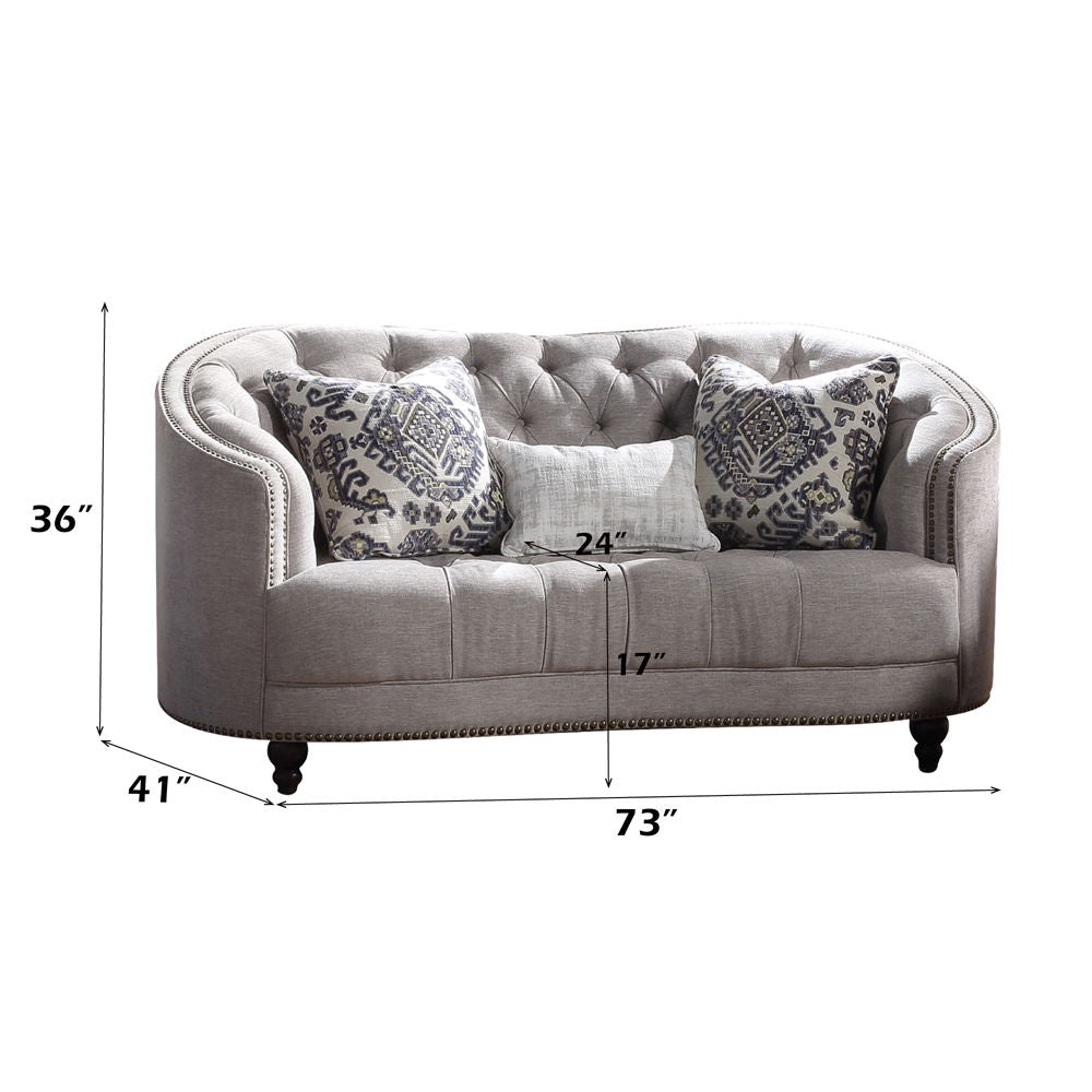 Saira - Loveseat - Tela gris claro