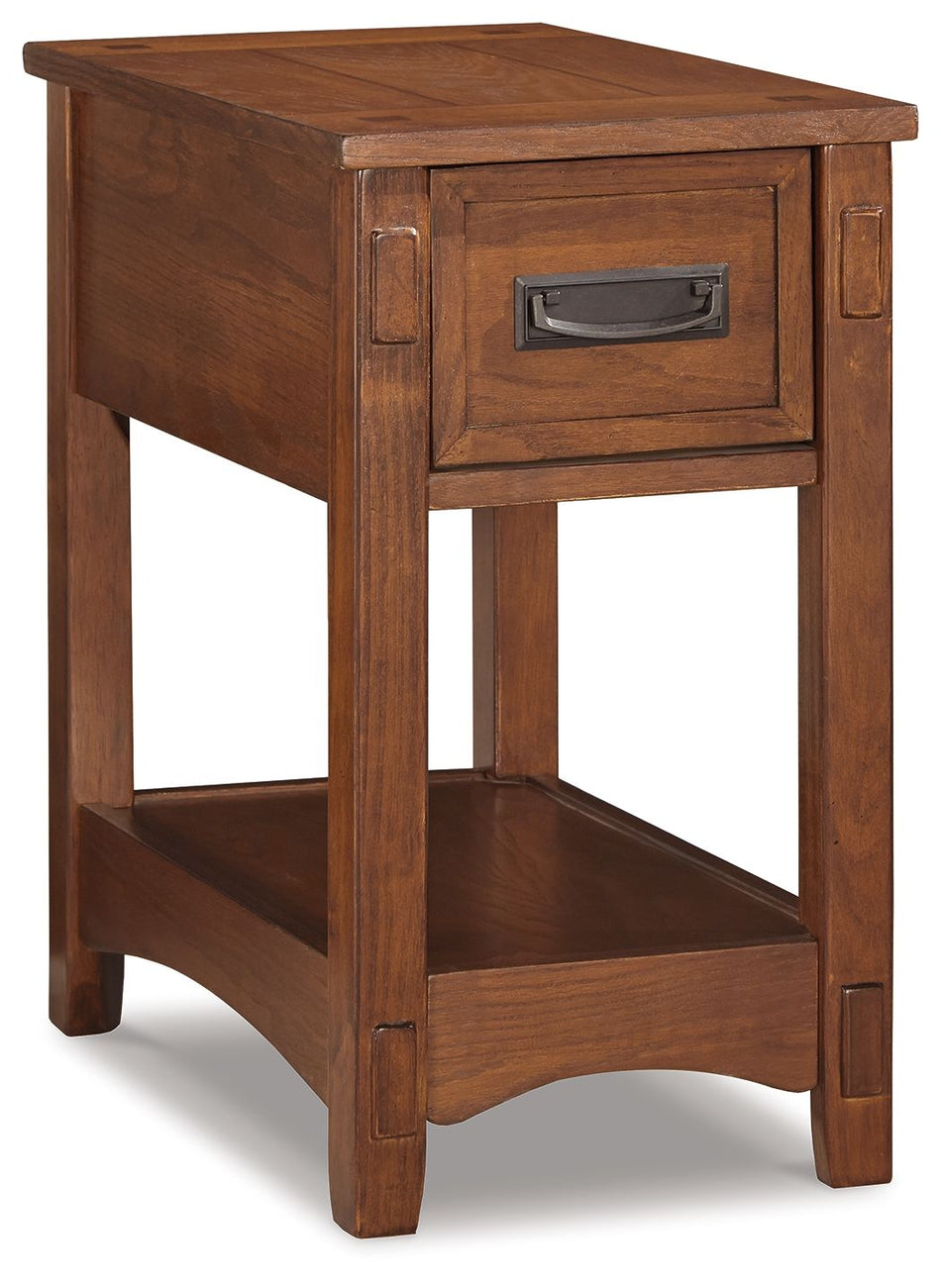 Breegin - Marrón - Mesa auxiliar con silla - 1 cajón