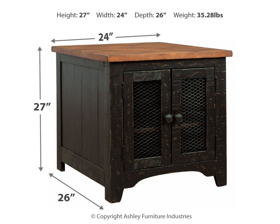 Mesa auxiliar rectangular Valebeck - Negra/Marrón
