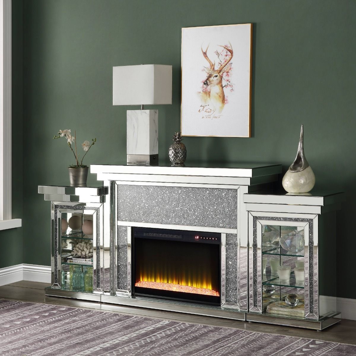 Noralie - Chimenea - Espejo - Madera