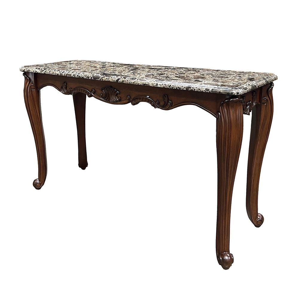 Nayla - Sofa Table - Natural Marble Top & Cherry