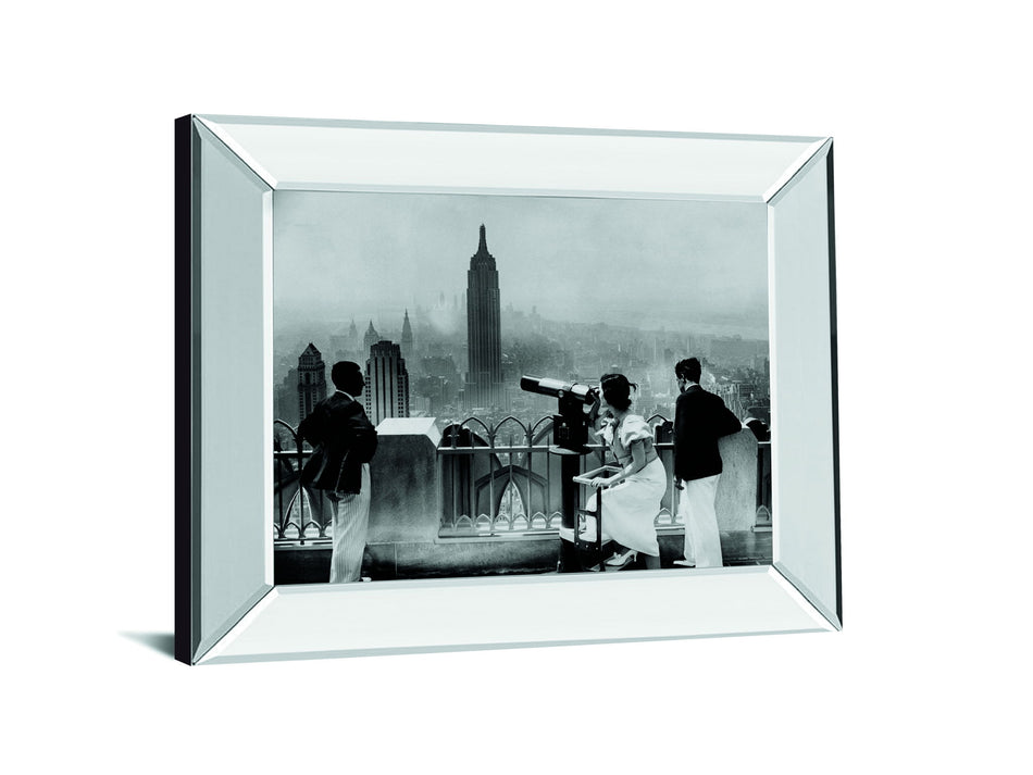Manhattan, View From Radio City Music Hall, 1935 By The Chelsea Collection - Mirror Framed Print Wall Art - Dark Gray