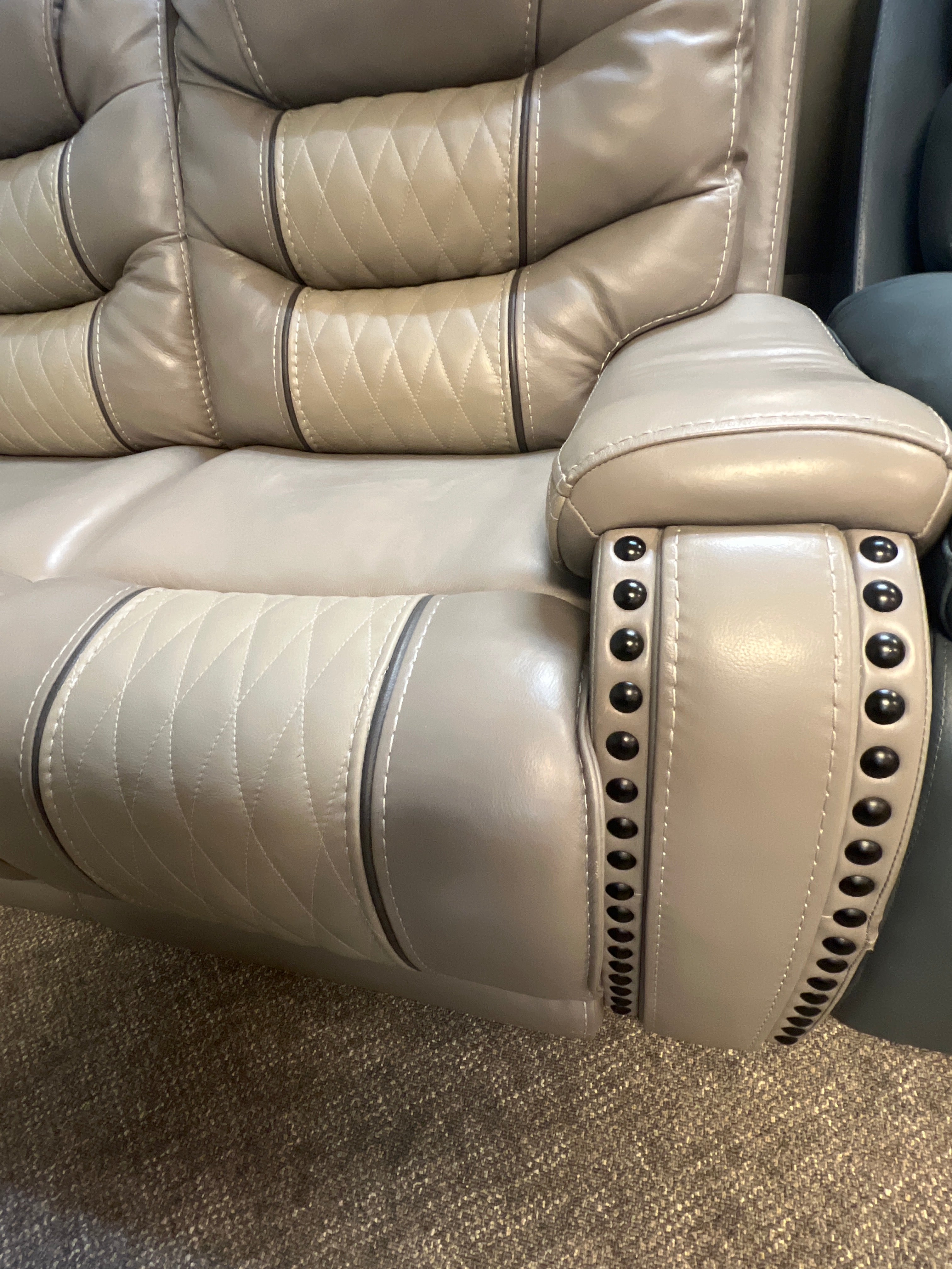 Grey Reclining Sofa