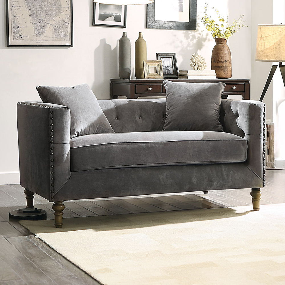 Sidonia - Loveseat - Terciopelo gris