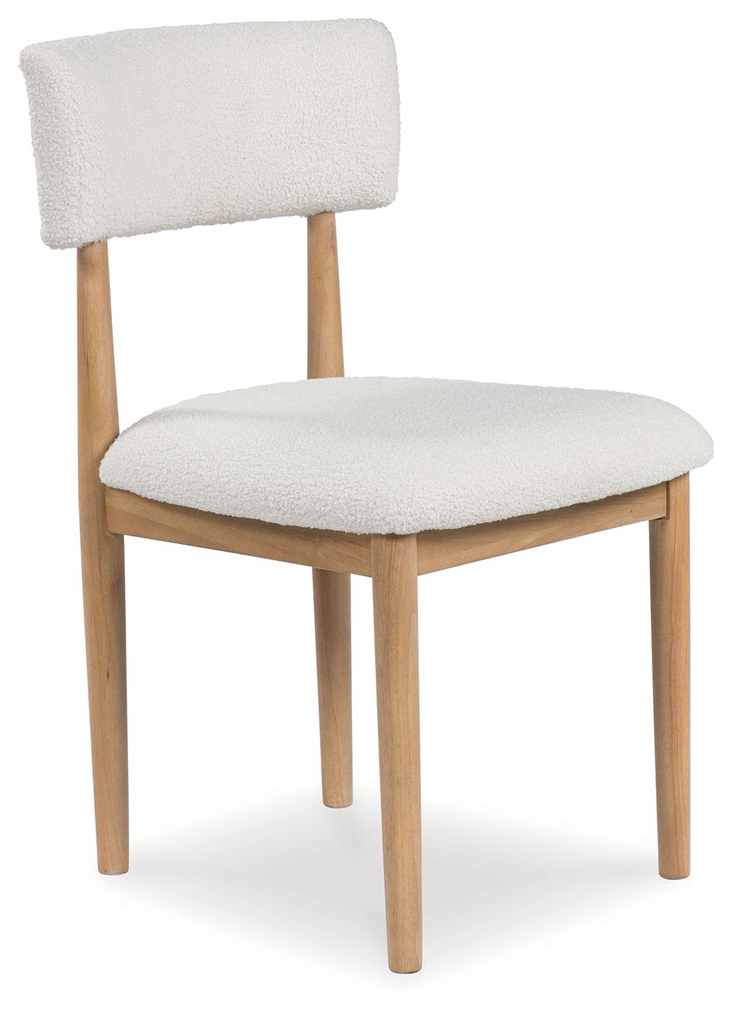 Sawdyn - Silla de comedor tapizada en blanco y marrón claro (juego de 2)