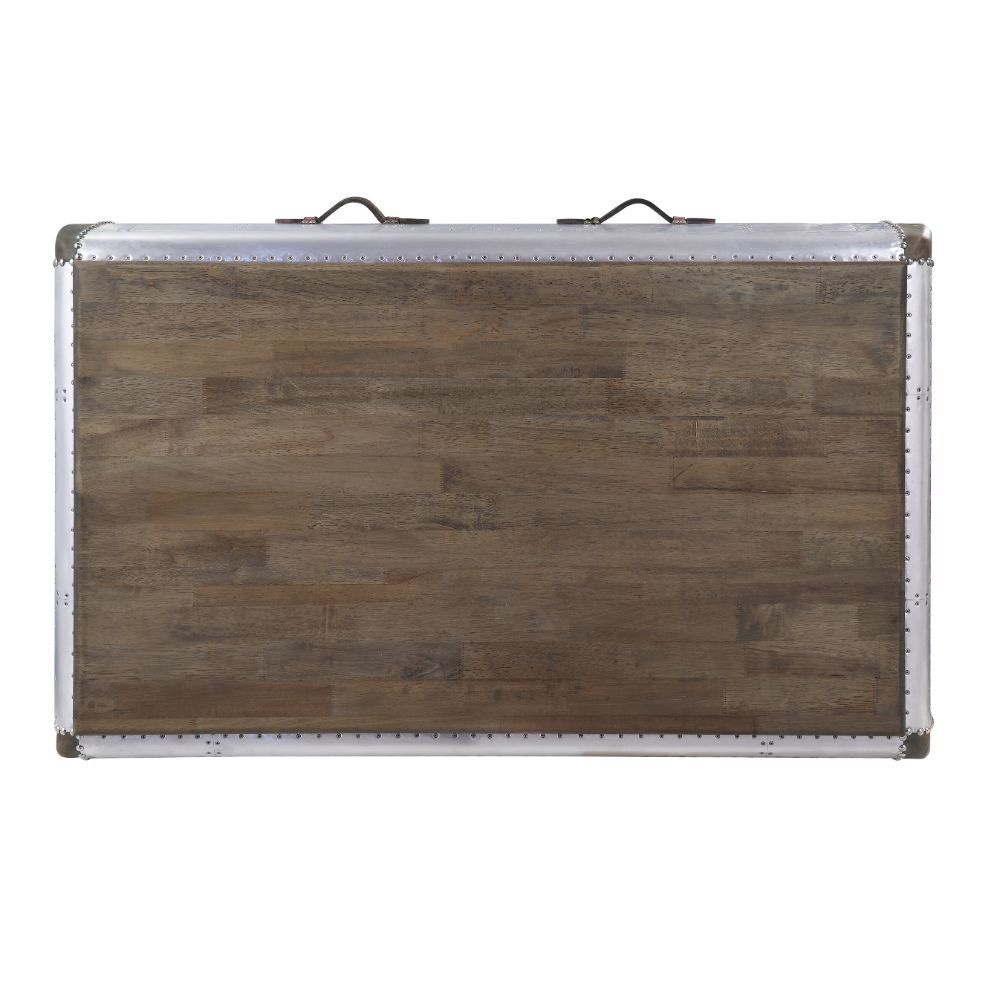 Brancaster - Mesa de centro - Roble antiguo y aluminio