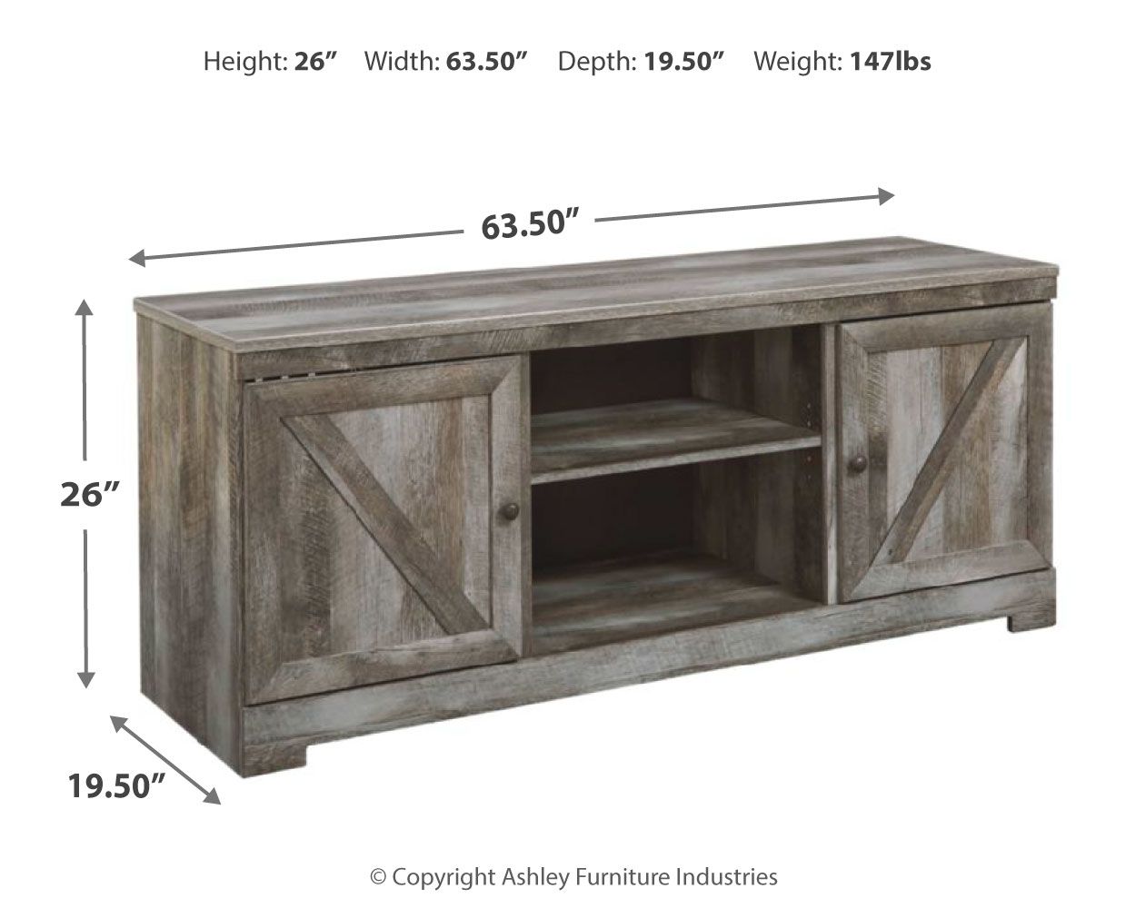 Wynnlow - Mueble de TV con opción de chimenea