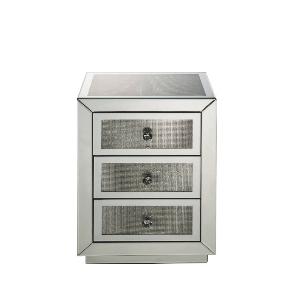 Lavina - Mesa auxiliar - Espejo y diamantes falsos - 26"