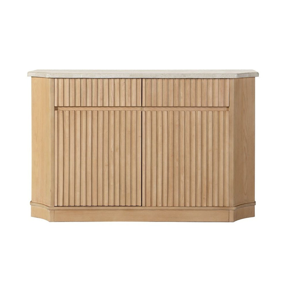 Qwin - Server With Marble Top - Marble Top & Oak