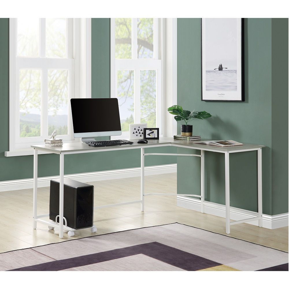 Dazenus - Escritorio - Acabado gris y blanco - 30"