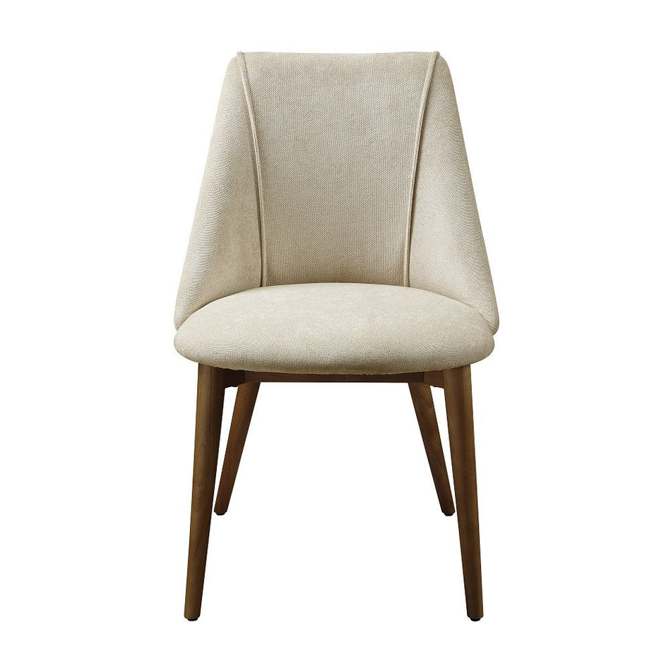 Willene - Side Chair (Set of 2) - Beige Fabric & Walnut