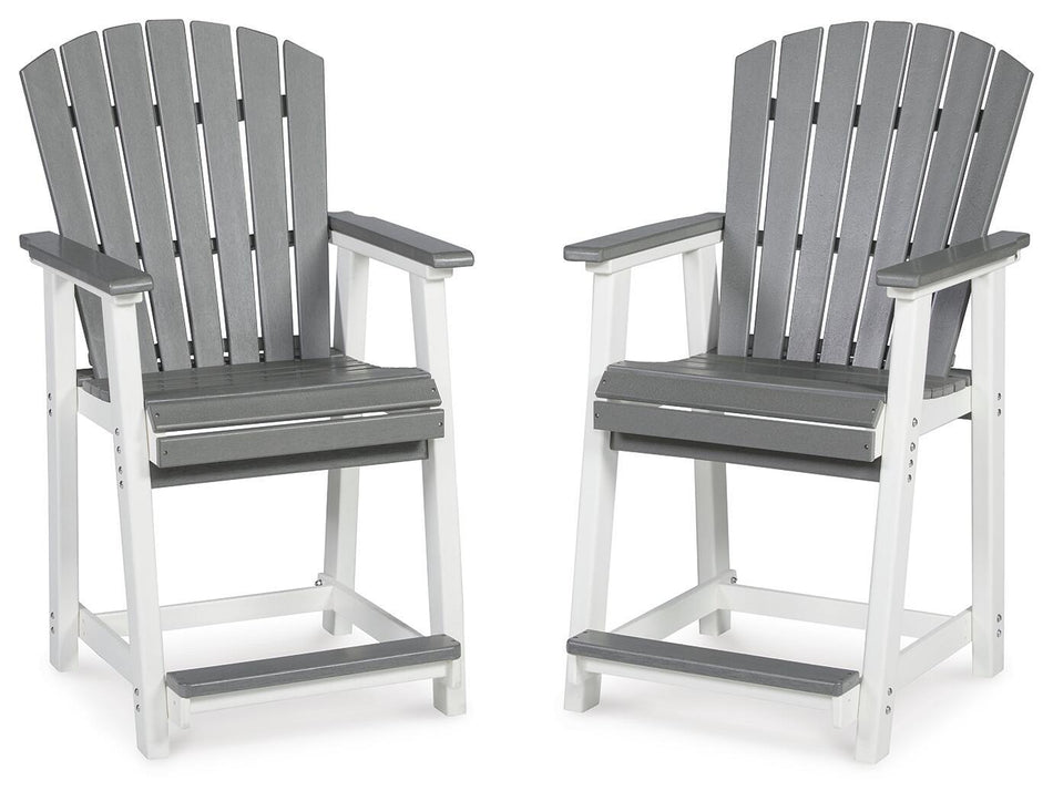 Transville - Barstool (Set of 2) - Gray / White