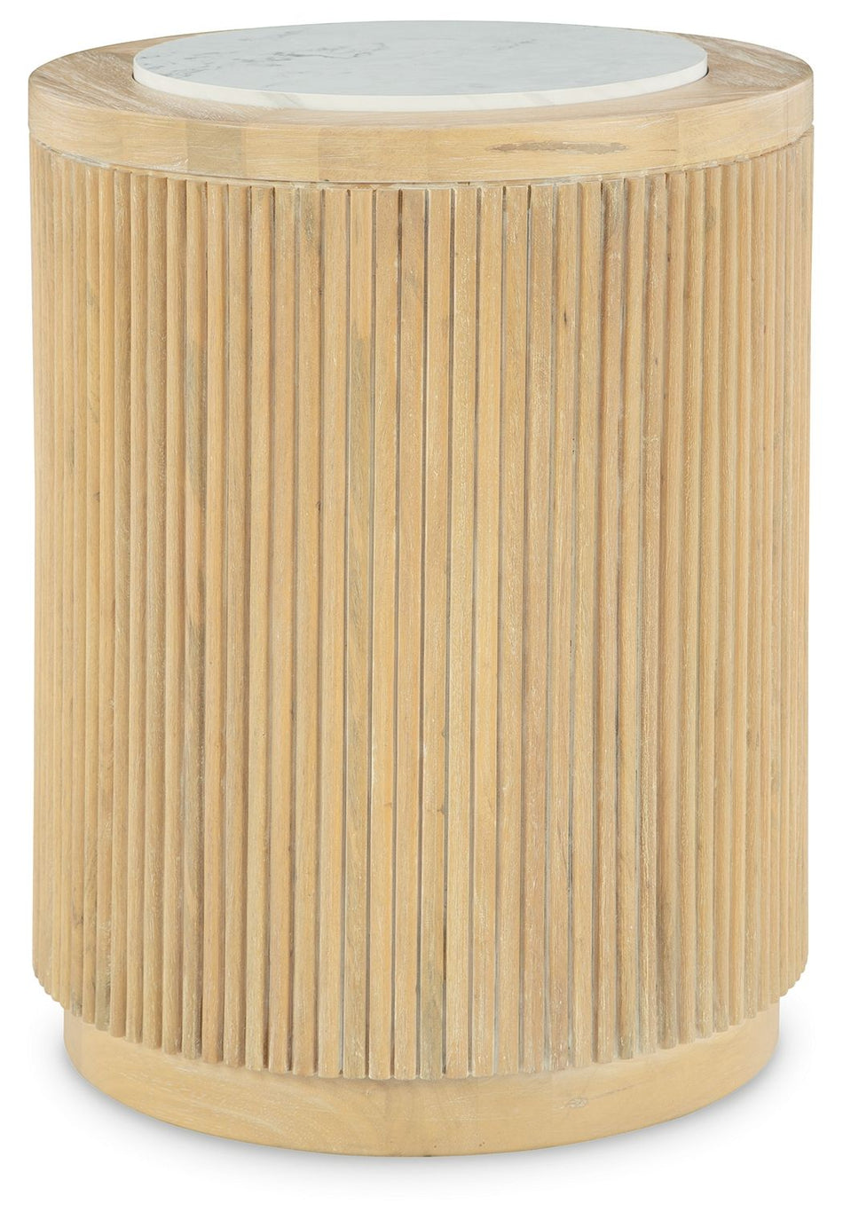 Camdill - Marrón claro / Blanco - Mesa auxiliar redonda