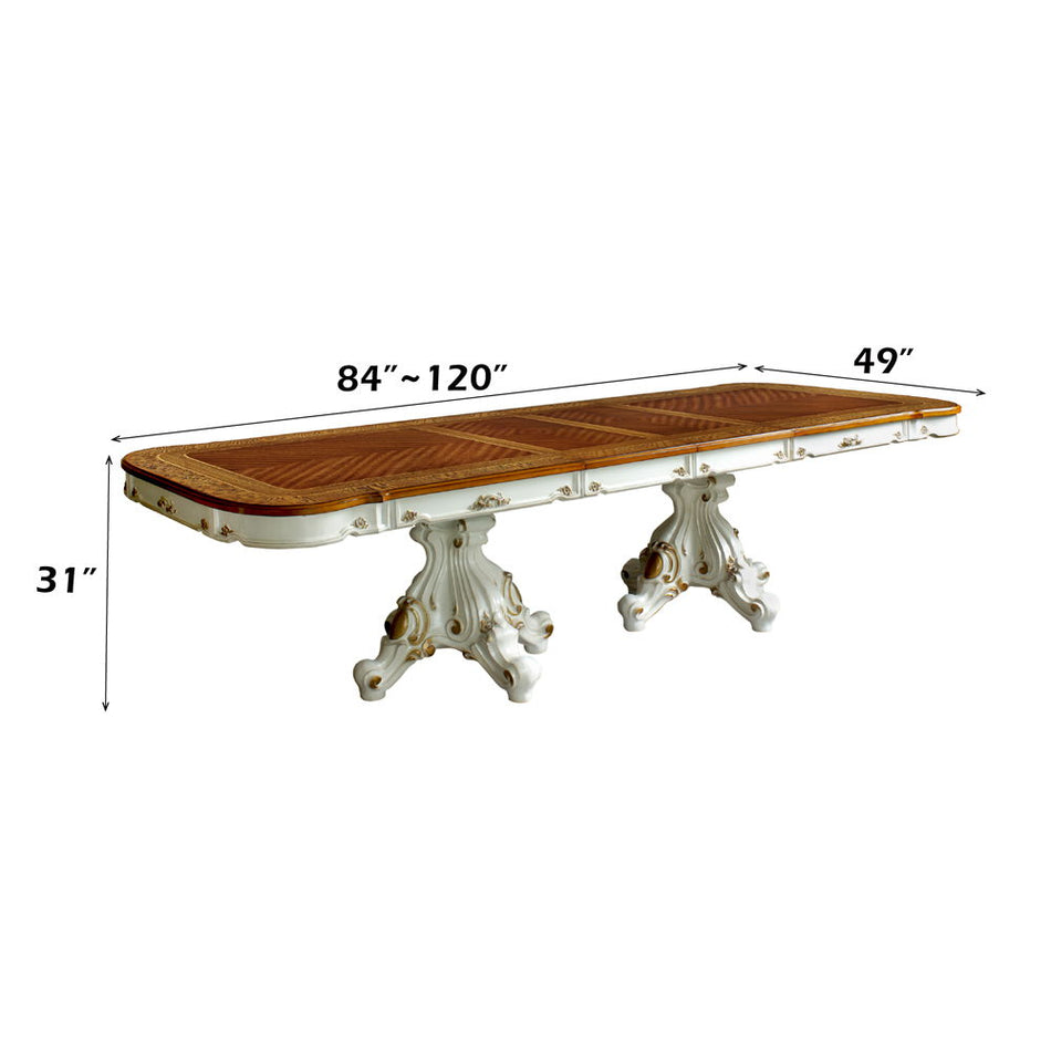 Mesa de comedor Picardy en roble perlado y cerezo antiguo, 31"