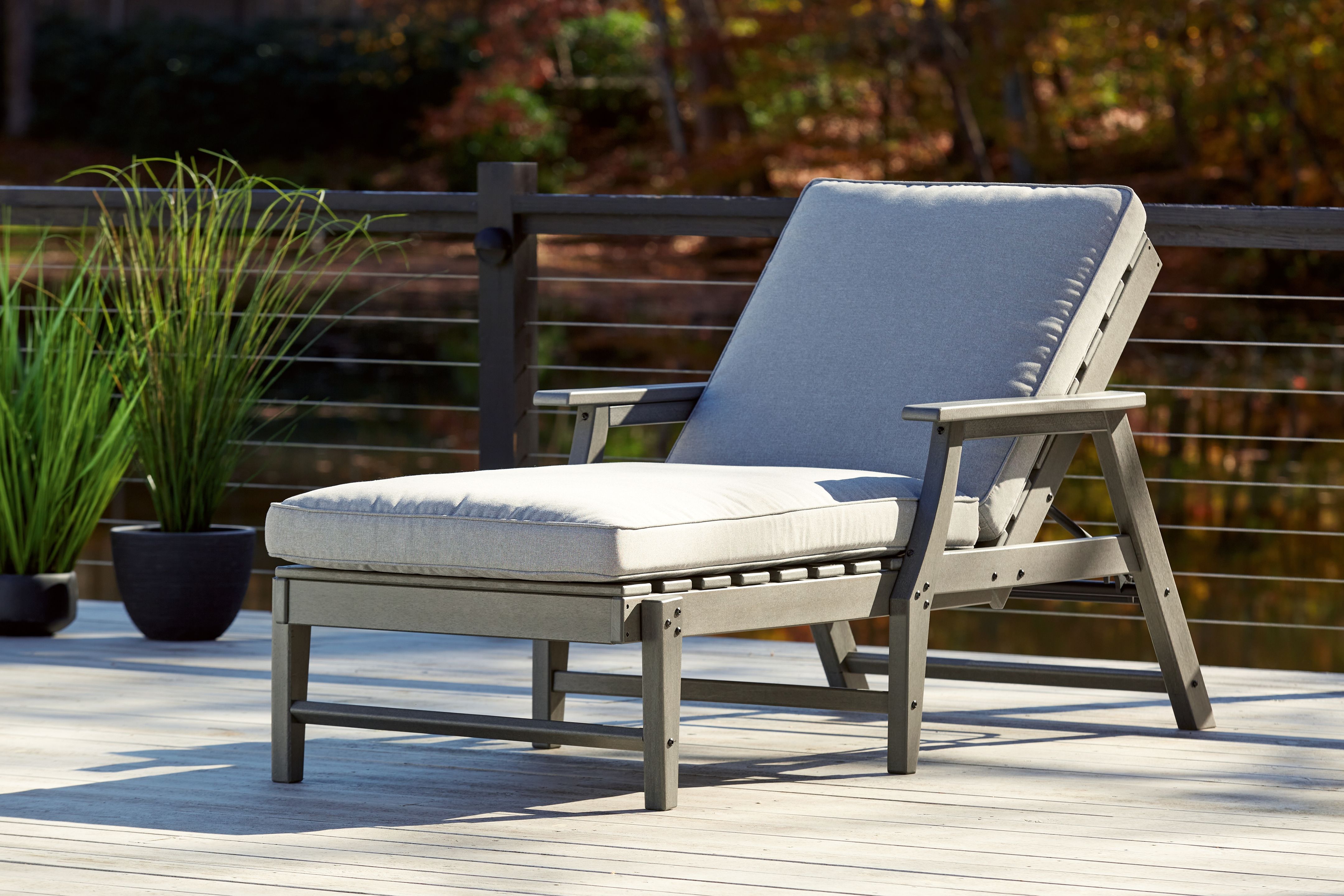 Visola - Gris - Chaise Lounge con Cojín