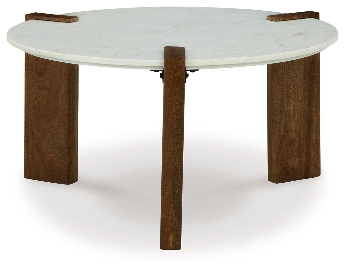 Isanti - Blanco / Marrón - Mesa de cóctel redonda