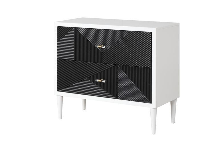 Mesa auxiliar Dubni con acabado en blanco y negro