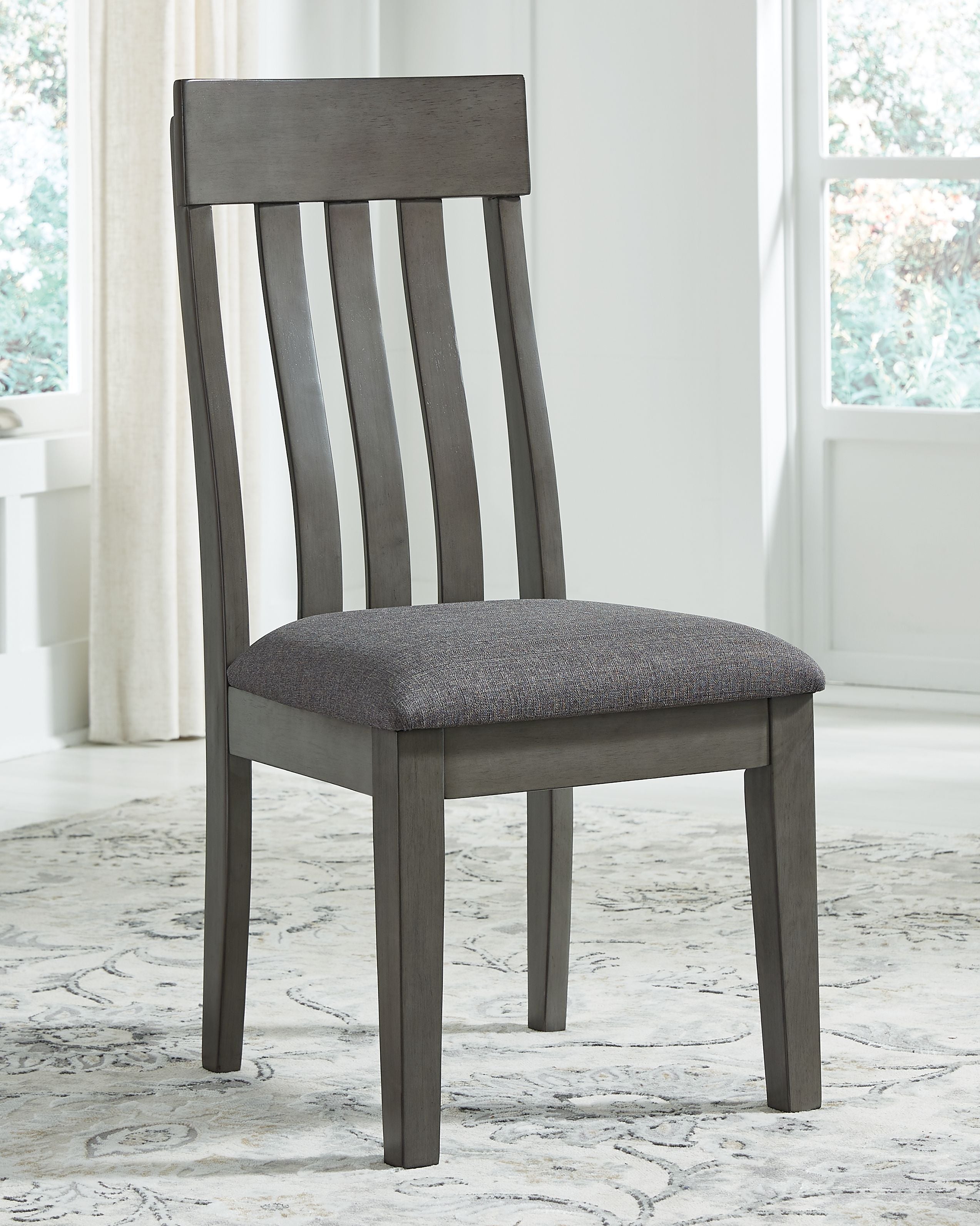 Hallanden - Silla auxiliar para comedor UPH negra/gris (juego de 2)