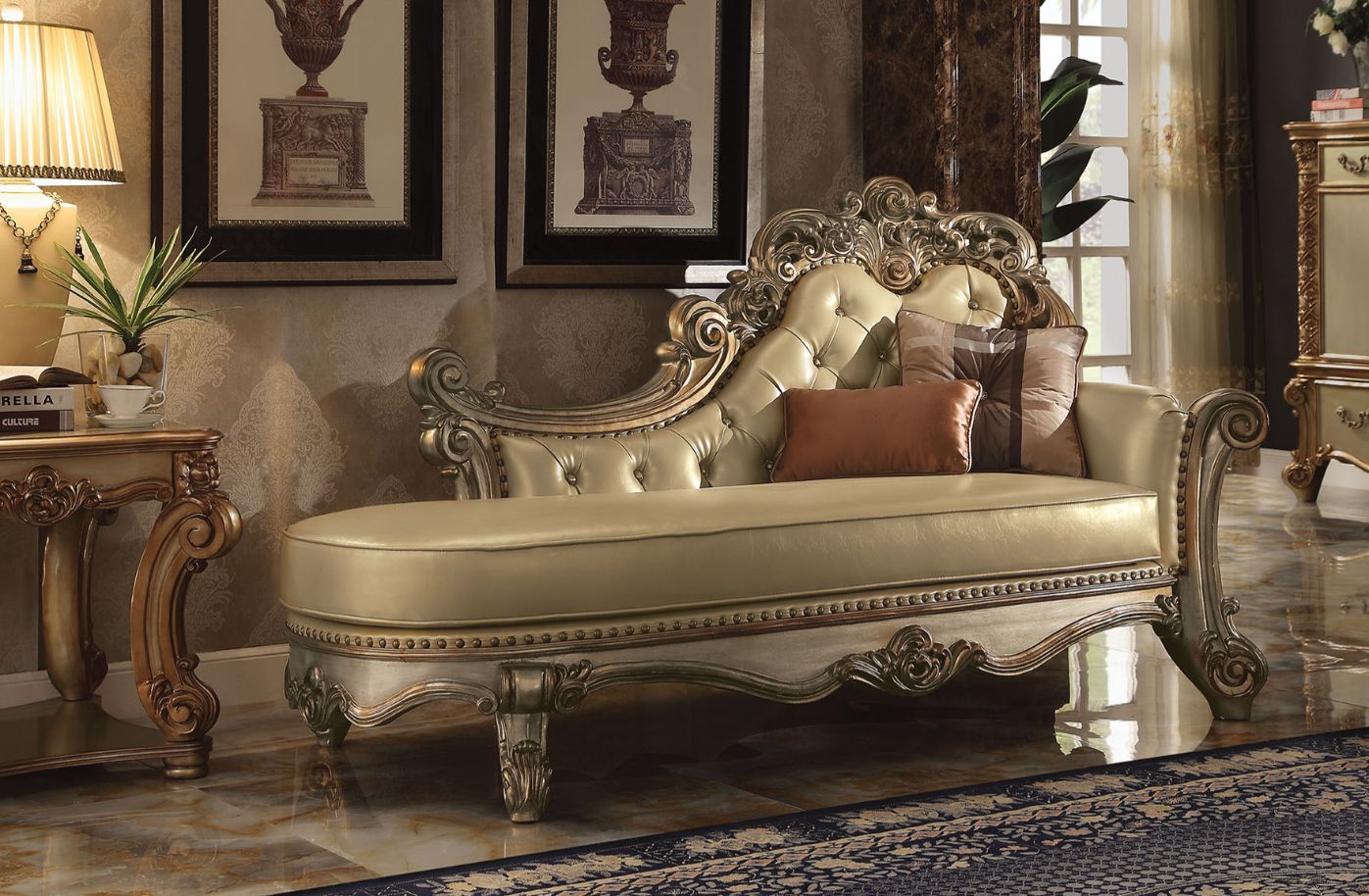 Vendome - Chaise longue con 2 almohadas