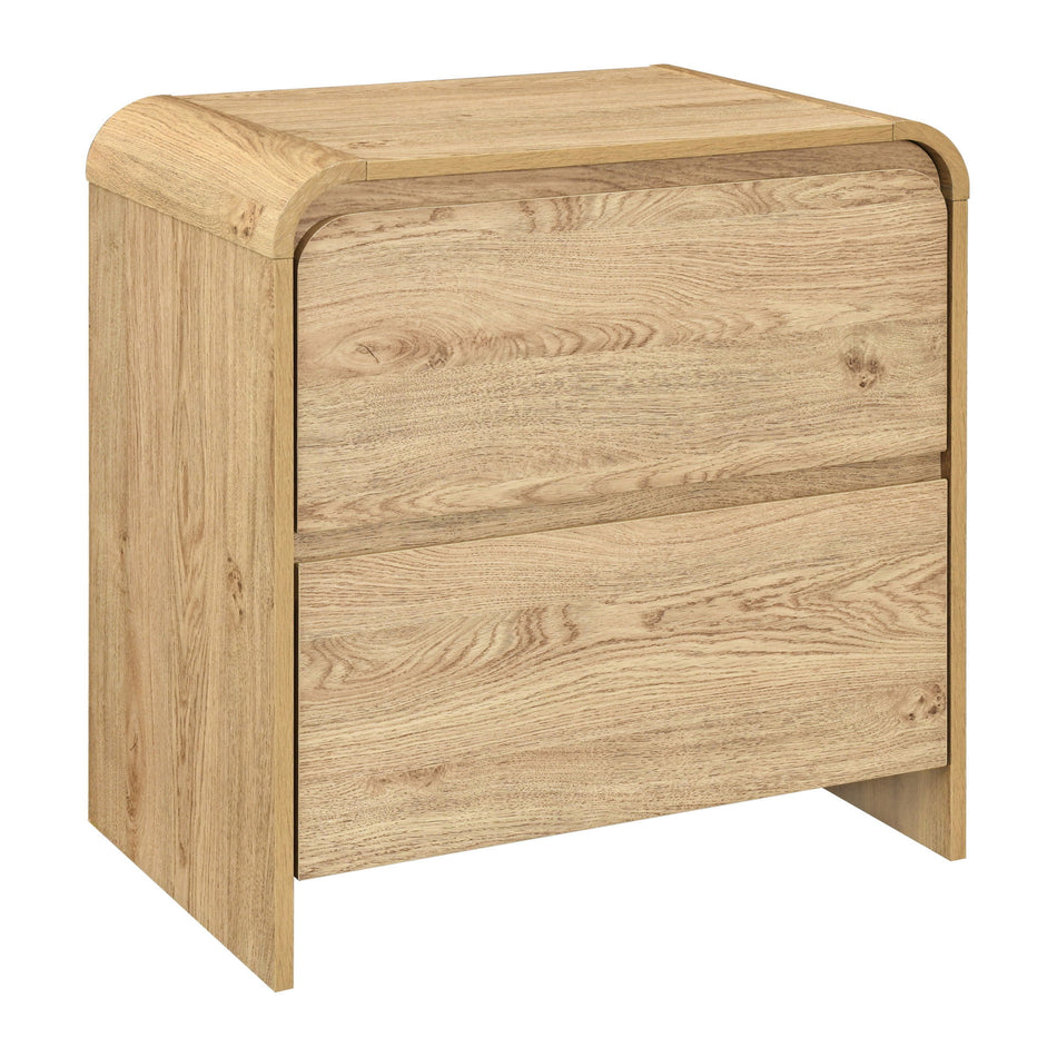 Mara - Two Drawer End Table / Bedside Table - Natural