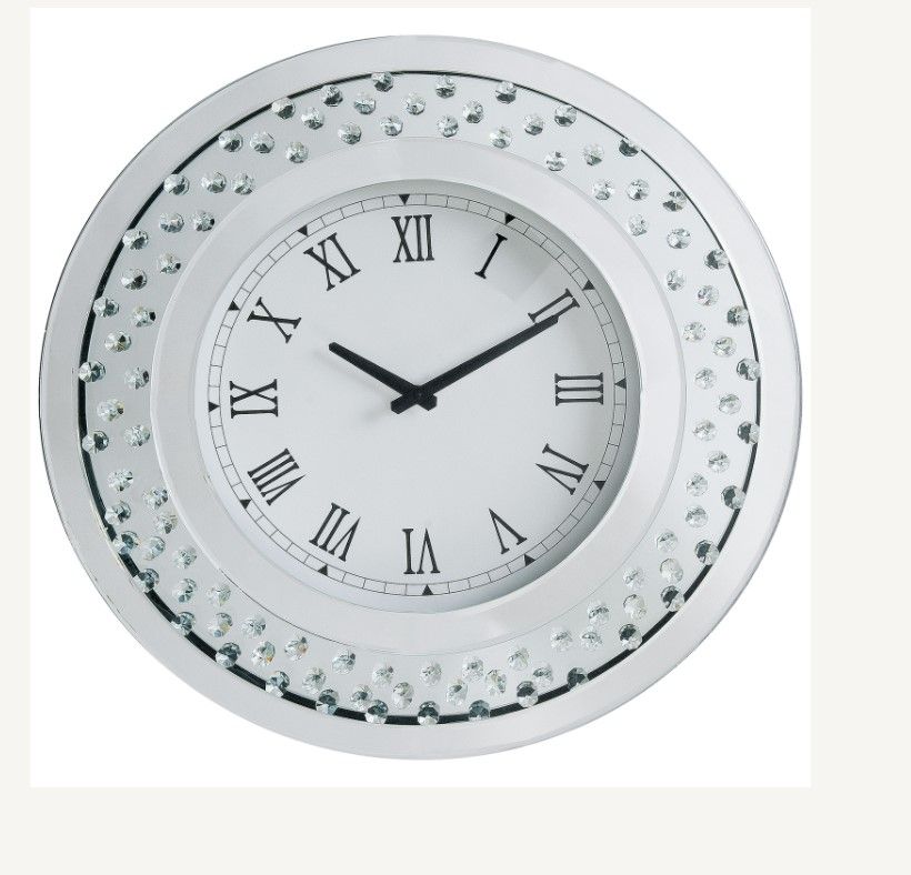 Nysa - Reloj de pared - Espejo y cristales de imitación - 20"