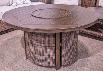 Monterey Point - Dark Brown - Round Fire Pit Table