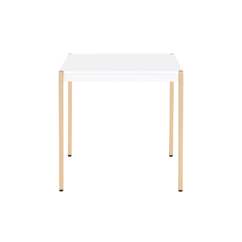 Otrac - Mesa auxiliar - Acabado blanco y dorado