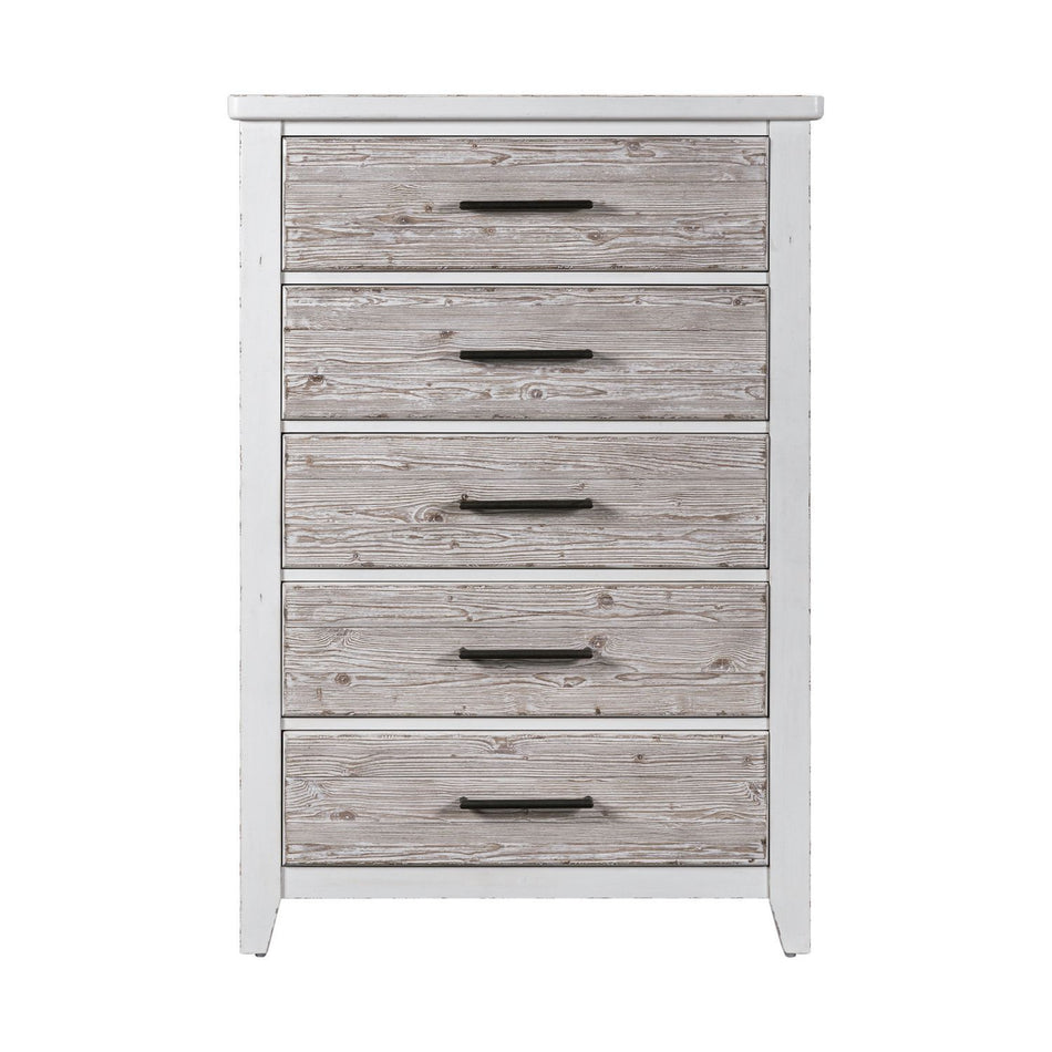 Backroads - 5 Drawer Chest - White