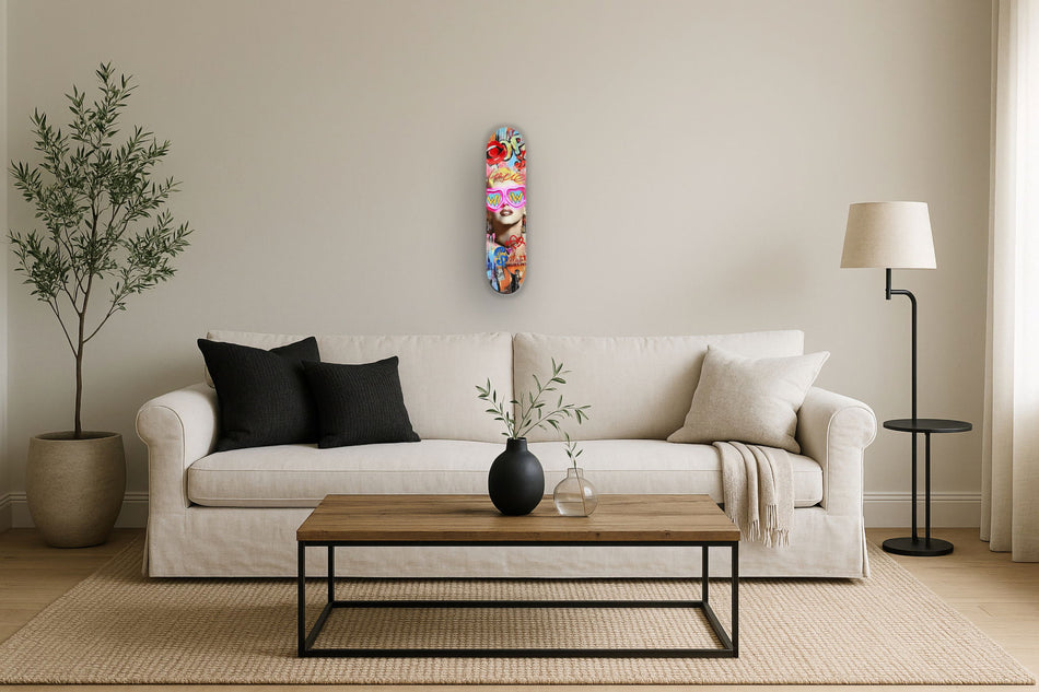 Pop Neon Wow - 8" x 31" Framed Wall Art