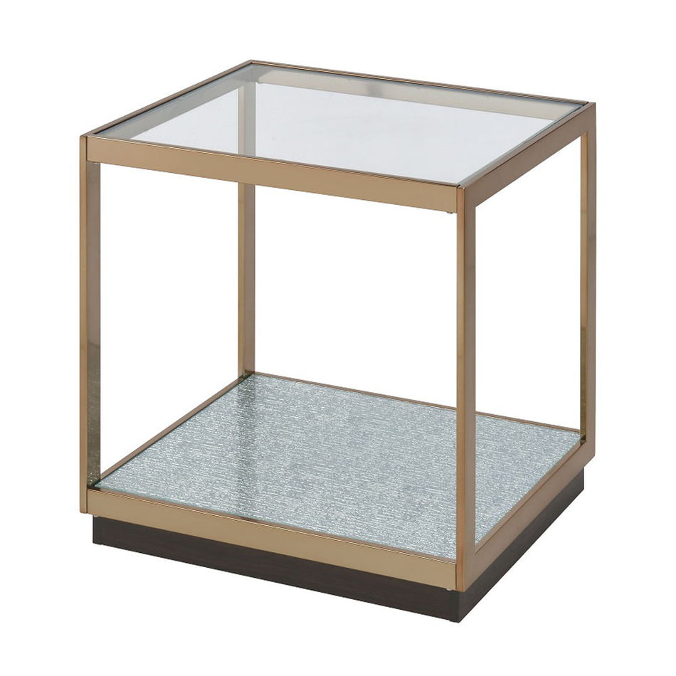 Kaia - End Table - Glass & Gold