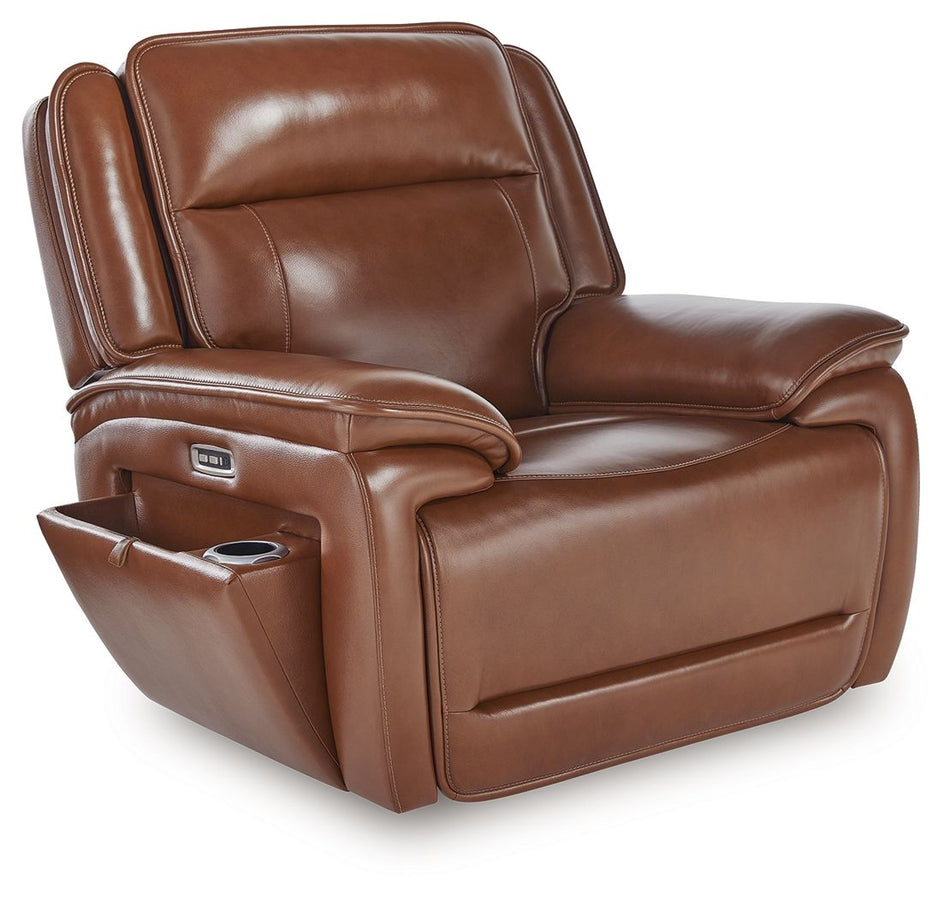 Healy Pier - Chocolate - Sillón reclinable eléctrico / Reposacabezas ajustable