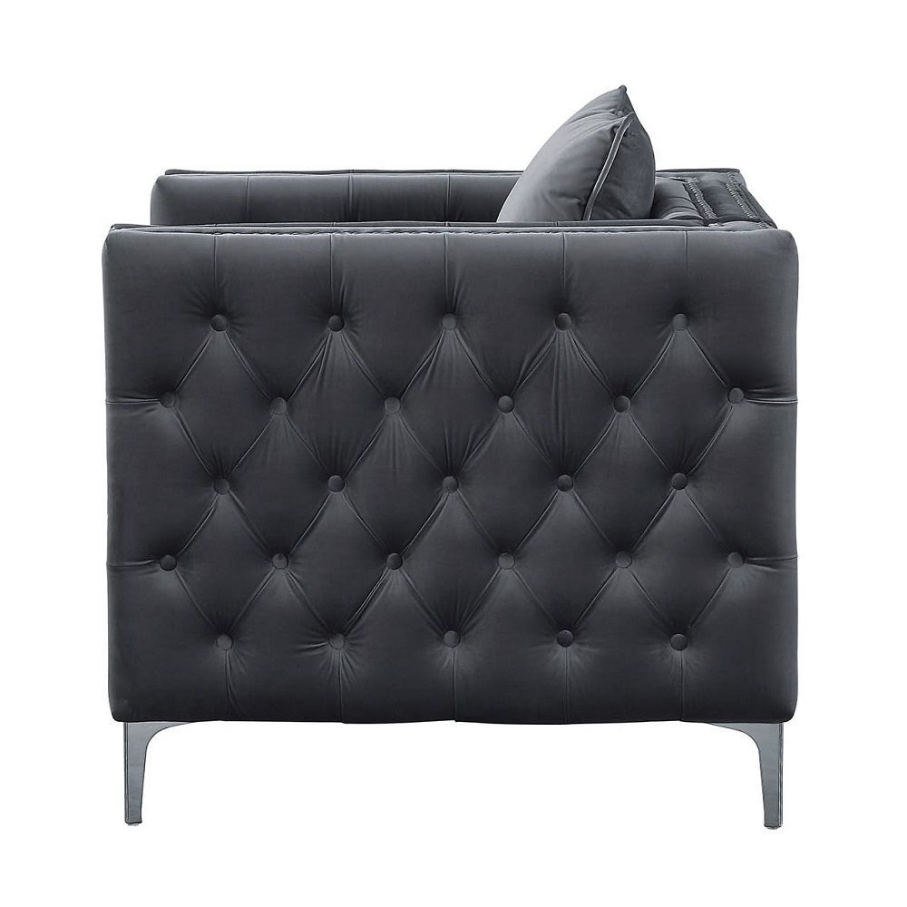 Gillian II - Silla - Terciopelo Gris Oscuro