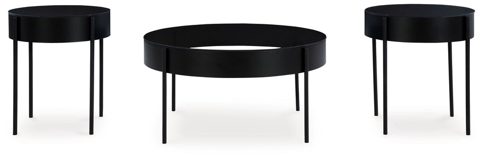 Juego de mesa auxiliar Ardoline - Negro - (Juego de 3)