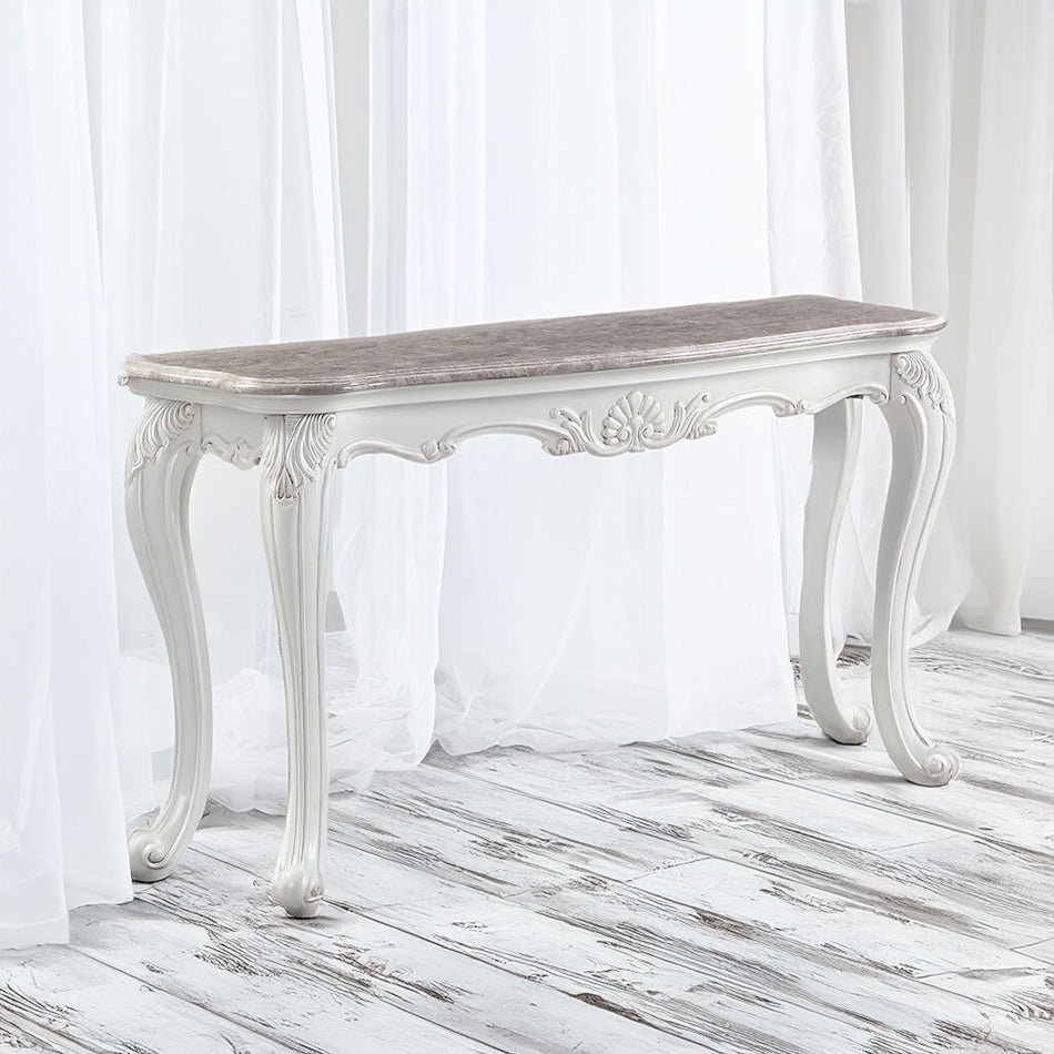 Ciddrenar - Sofa Table - Marble Top & White