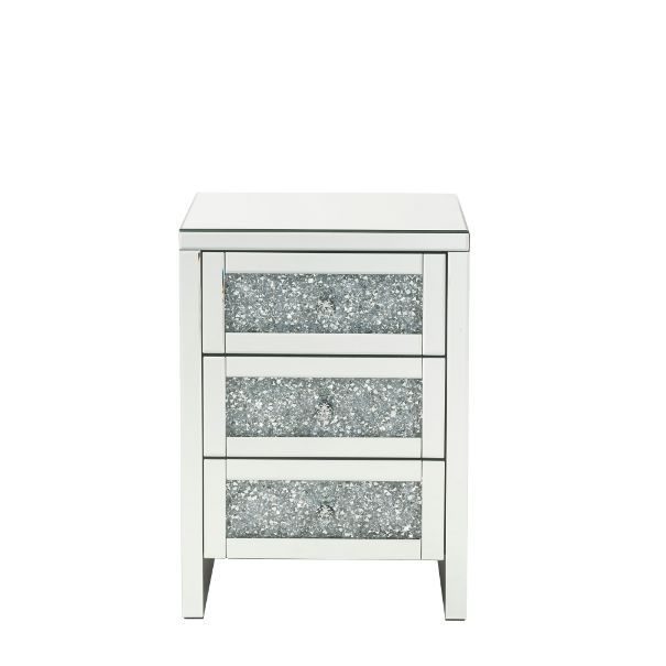 Noralie - Mesa auxiliar - Espejo y diamantes falsos - 26"
