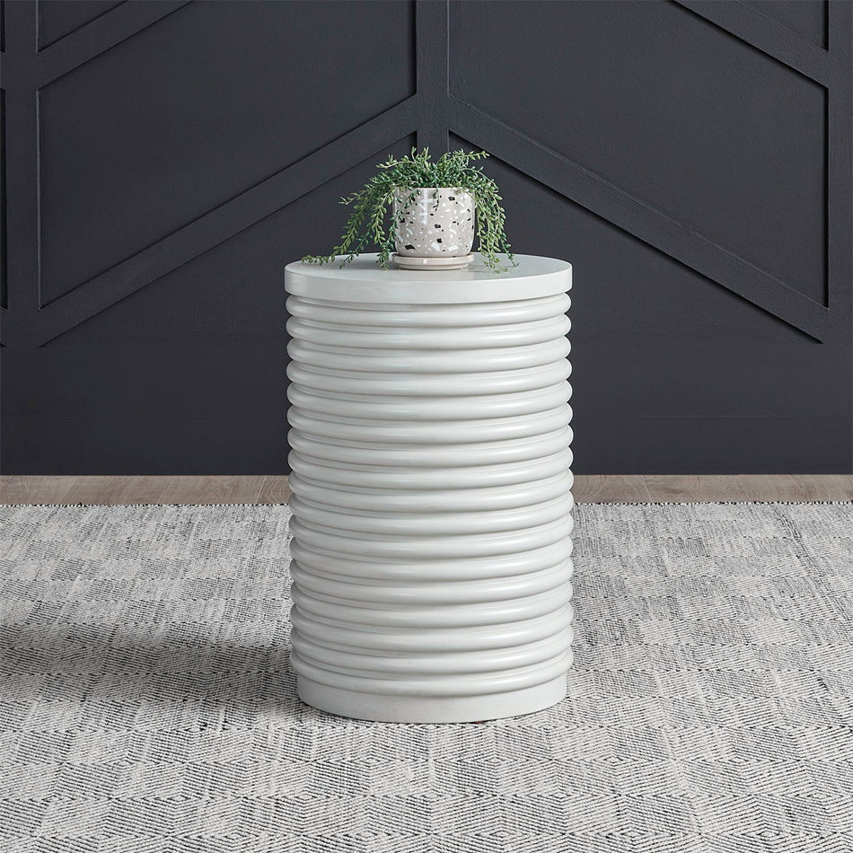 Berkley Square - Round Chairside Table - Linen & Khaki
