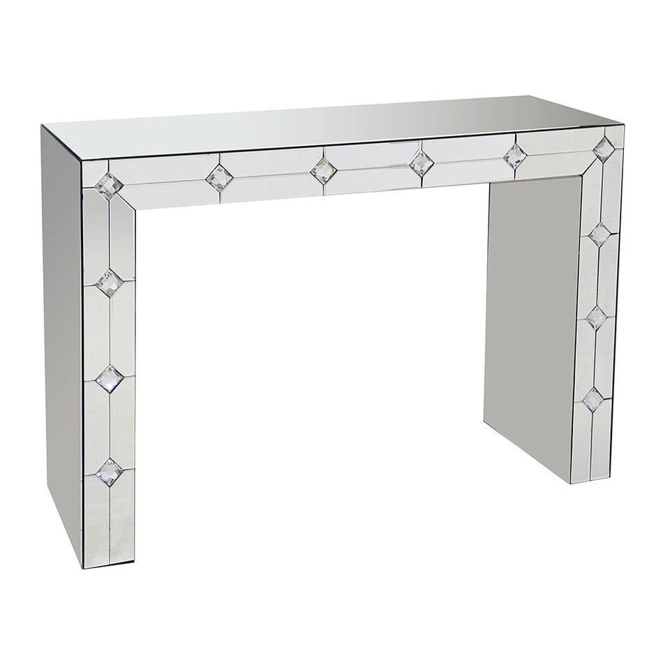 Hessa - Console Table - Mirrored & Faux Rhinestone