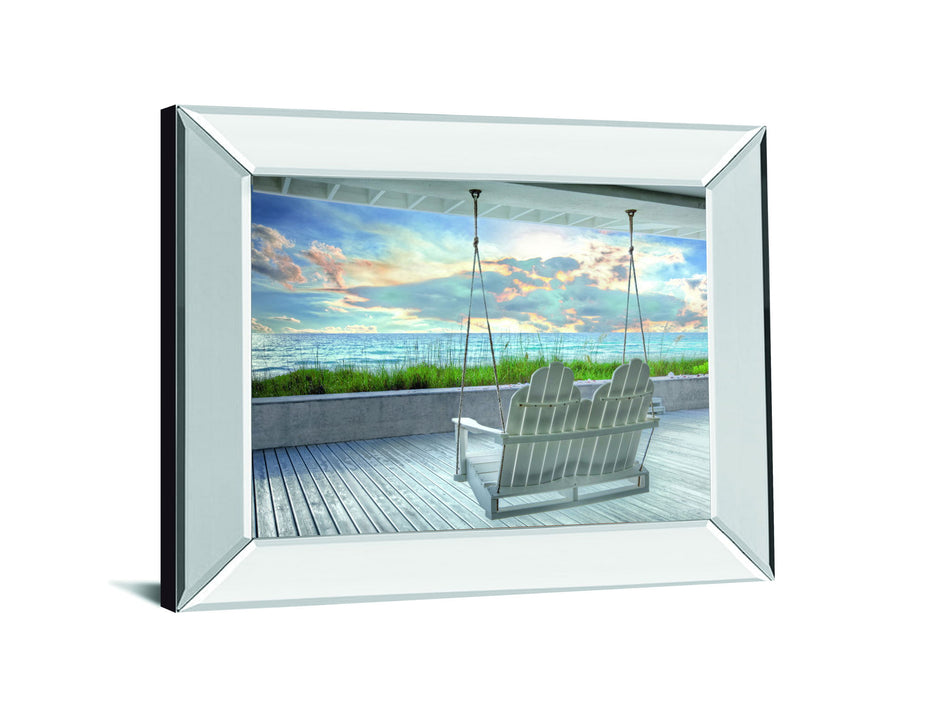 Swing At The Beach By Celebrate Life Gallery Mirrored Frame - Blue