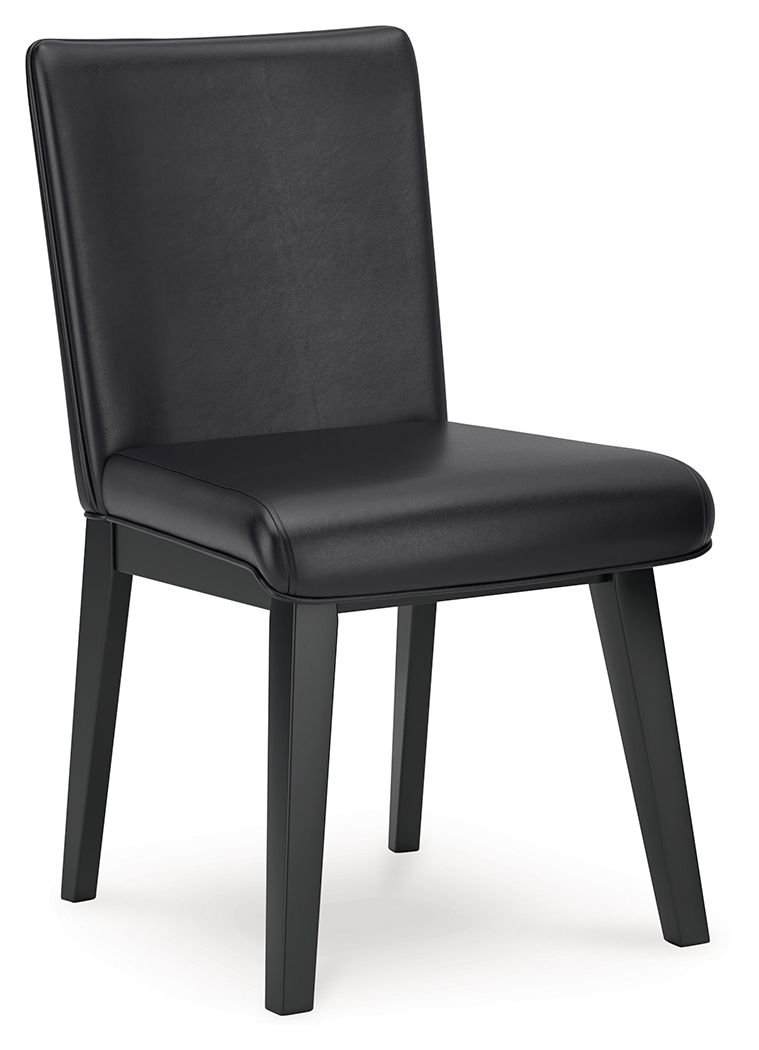 Jettaya - Negro - Silla de comedor tapizada (juego de 2)