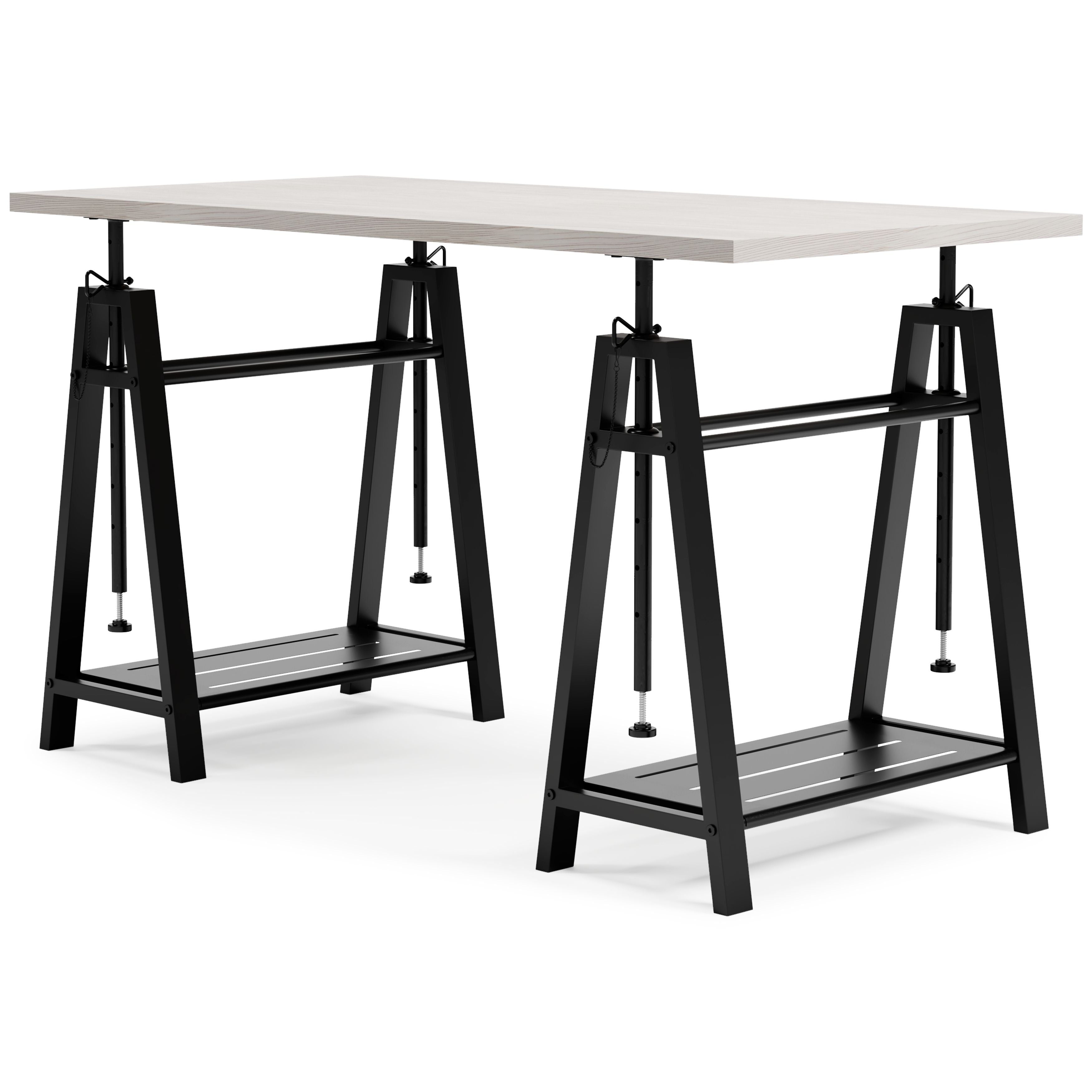 Bayflynn - Escritorio de altura ajustable, blanco y negro