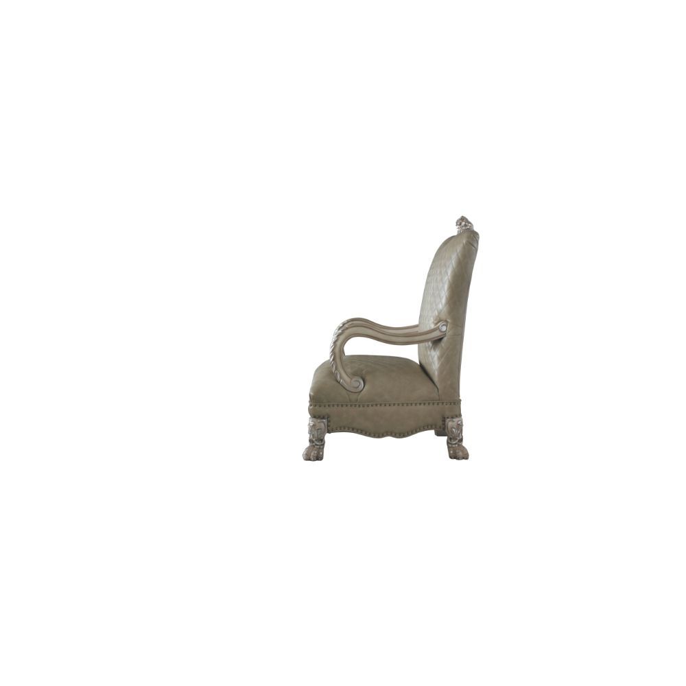 Dresden - Silla decorativa - Blanco hueso vintage y PU