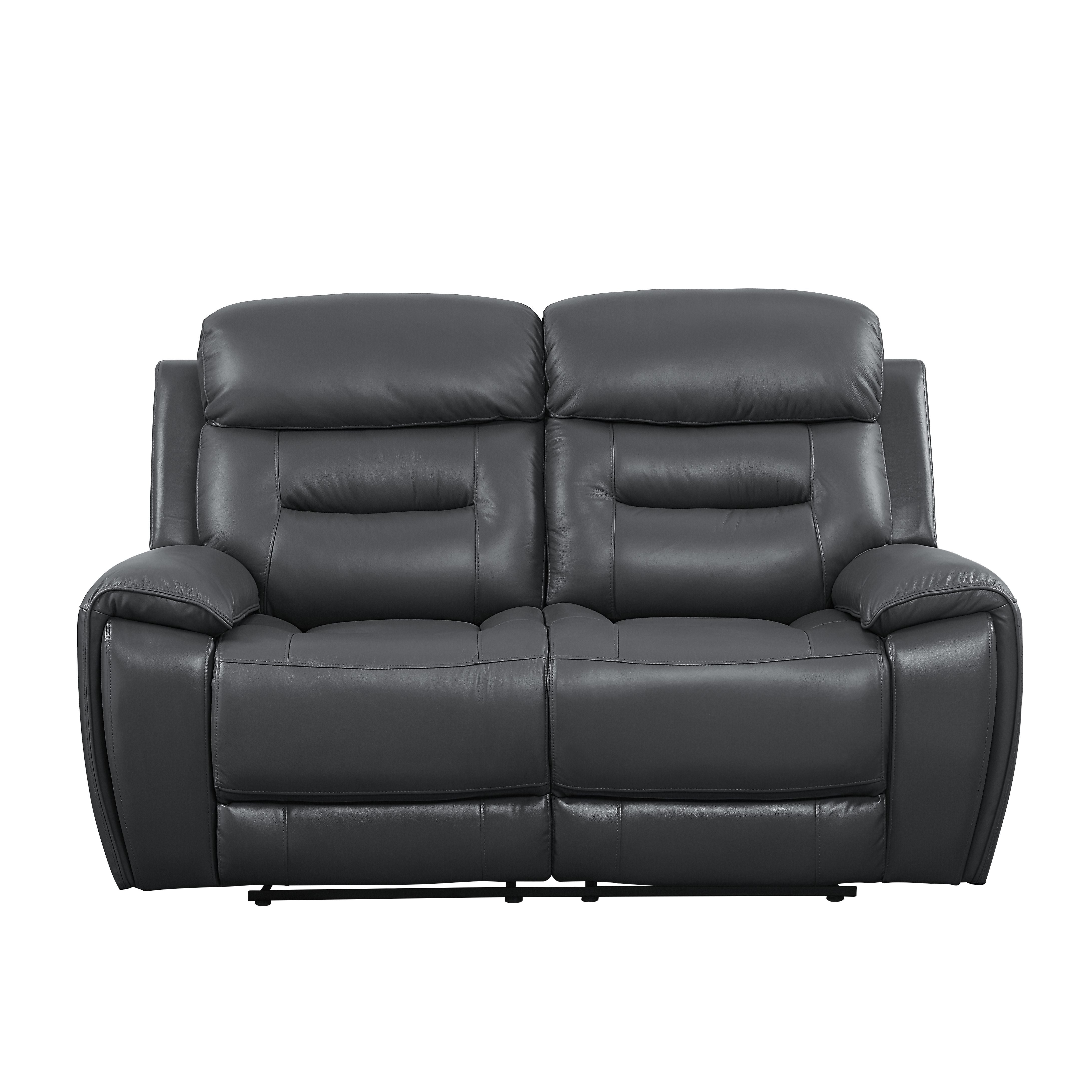 Lamruil - Loveseat - Cuero flor de color gris