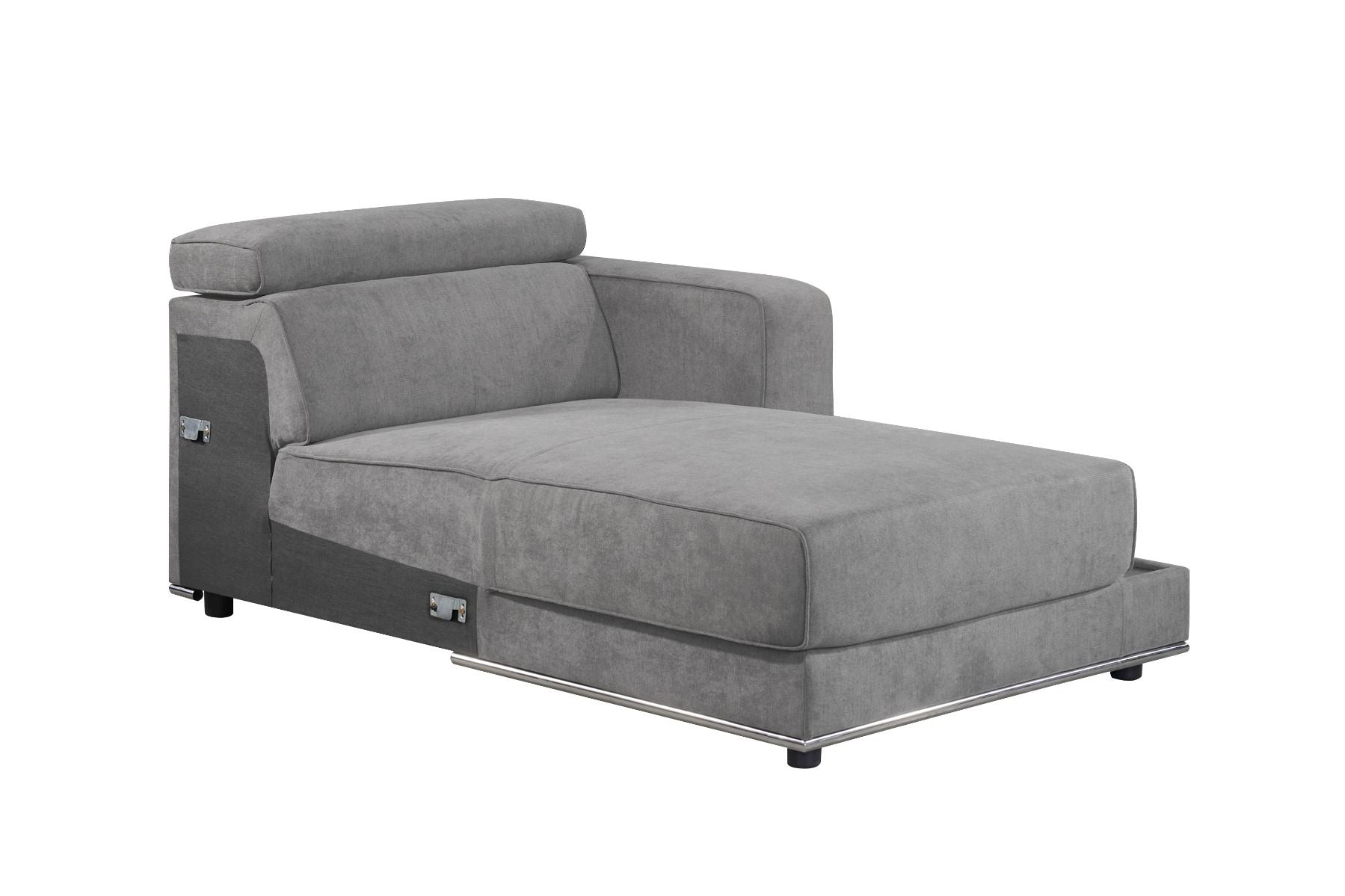 Alwin - Chaise - Tejido gris oscuro