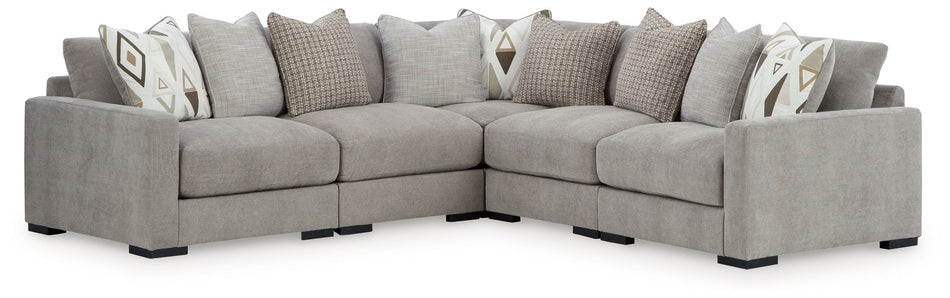 Aslan Court - 5-Piece Sectional - Pebble