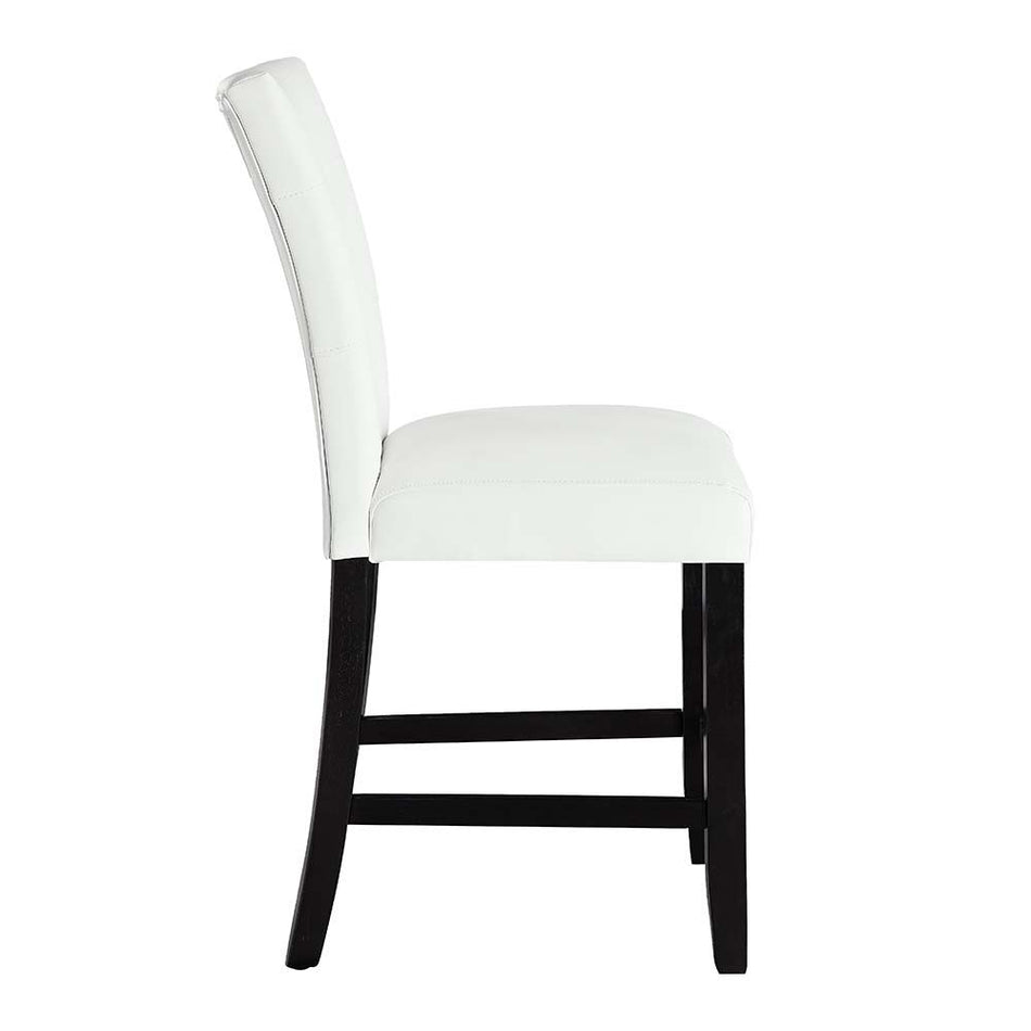 Hussein - Counter Height Chair (Set of 2) - White Synthetic Leather & Black