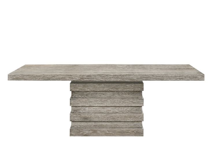 Faustine - Mesa de comedor - Acabado en roble claro recuperado