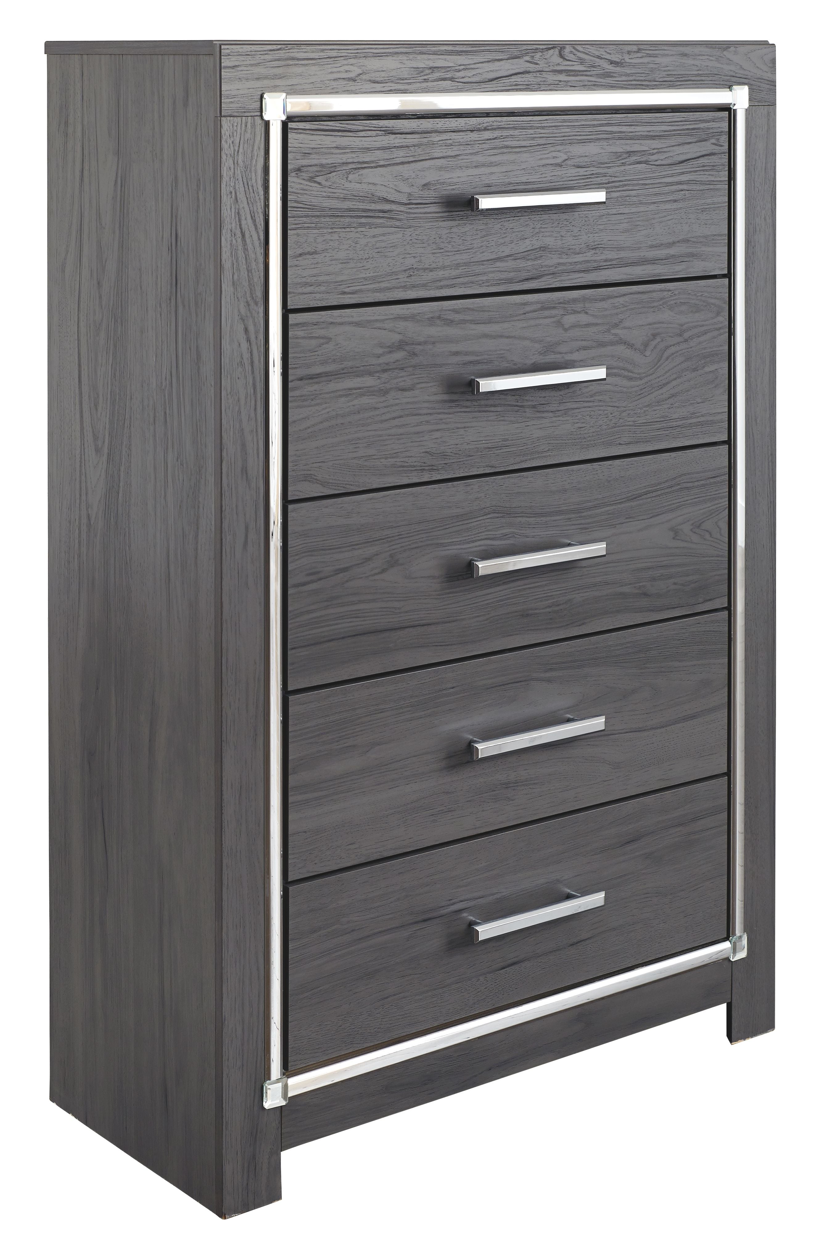 Cómoda de cinco cajones Lodanna - Gris