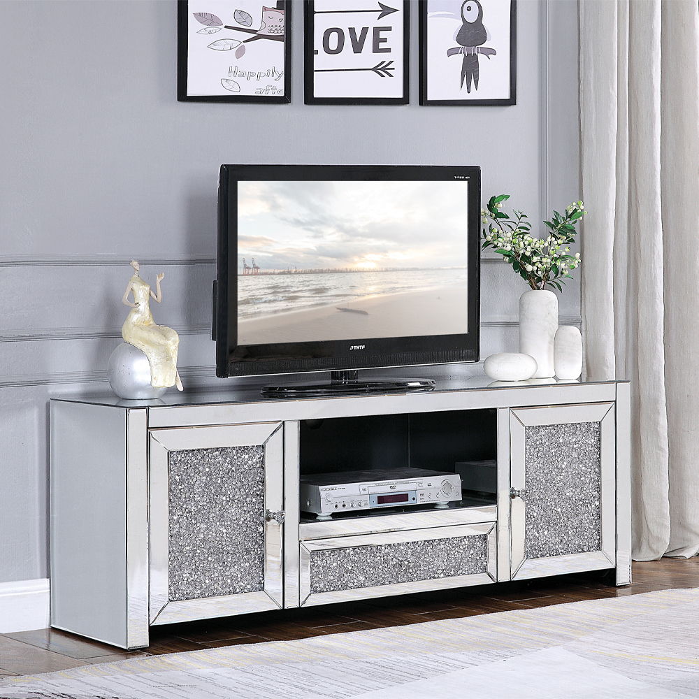 Noralie - Mueble de TV - Espejo y diamantes de imitación - 22"